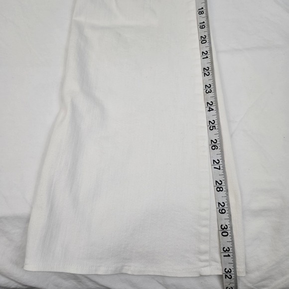 7 For All Mankind Slim Trousers White Flare Jeans Size 29 Womens 29 x 32 Stretch - Picture 6 of 15
